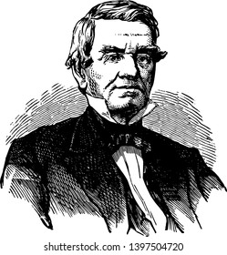 John Ross 1790 to 1866 he was the principal chief of the Cherokee Nation from 1828 to 1866 vintage line drawing or engraving illustration