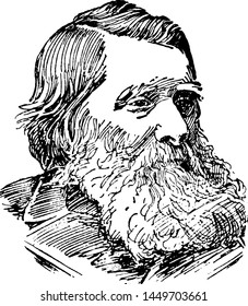 John Ruskin, vintage engraved illustration