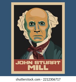 John Stuart Mill philosopher Retro Vintage Poster