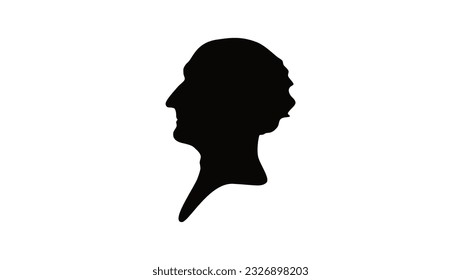 John Stuart Mill silhouette, high quality vector