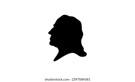 John Wesley, schwarz, einzelne Silhouette