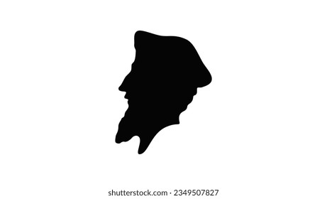 John Wycliffe silhouette, high quality vector