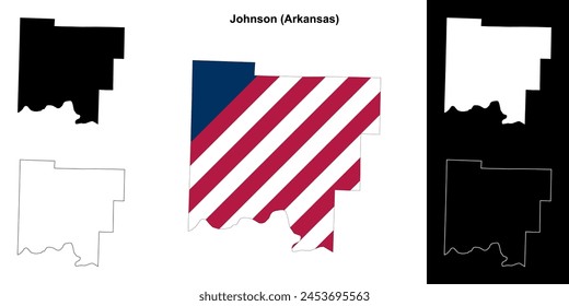 Johnson County (Arkansas) outline map set