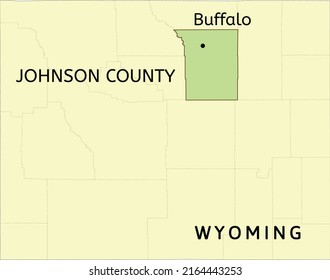 Johnson County and city of Buffalo location on Wyoming state map