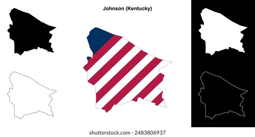 Johnson County (Kentucky) outline map set