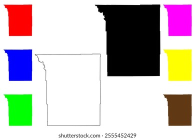 Johnson County, State of Wyoming (U.S. county, United States of America, US) map vector illustration, scribble sketch Johnson map