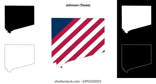 Johnson County (Texas) outline map set