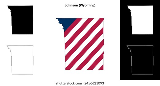 Johnson County (Wyoming) outline map set