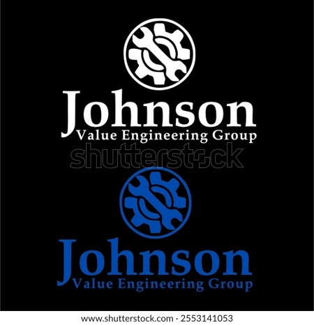 johnson engeering logo design. engeering logo vector illustrator. gear and wrench mechanic logo icon vector, engeering and automobile industry business sign.