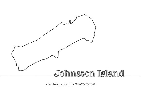 Johnson Island in the North Pacific Ocean. Isolated vector on white background. Boundaries of Johnson Island.