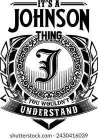 Johnson last name desing for screen printing on t-shirts