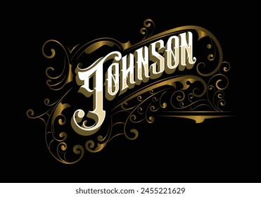 JOHNSON lettering custom style design