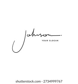 Johnson name signature logo vector design
