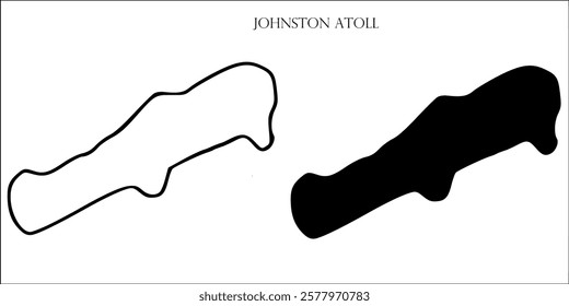 Johnston Atoll Blank Map, Johnston Atoll Map Outline Vector Images