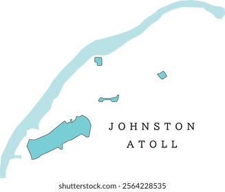 Johnston Atoll map of United States Minor Outlying Islands. Colored. Vectored