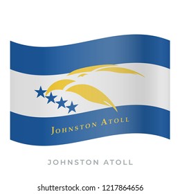 Johnston Atoll waving flag vector icon. National symbol of Johnston Atoll. Vector illustration isolated on white.