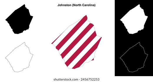 Johnston County (North Carolina) outline map set