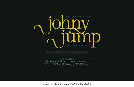 Johnyjump premium luxury elegant alphabet letters and numbers. Vintage wedding typography classic serif font decorative vintage retro. creative vector illustration