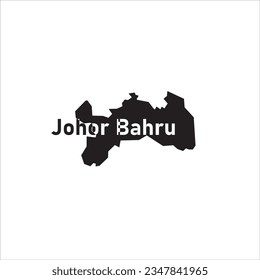 Johor Bahru map and black lettering design on white background