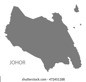 Johor Malaysia Map Grey