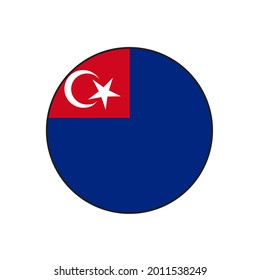 Johor state flag circle vector button in Malaysia in Asia