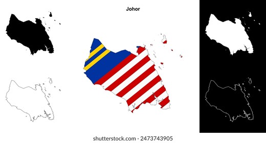 Conjunto de mapas de esquema del estado de Johor