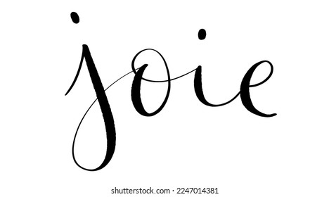 JOIE (means JOY in French) black vector brush lettering