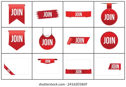 Join banner design. Join icon. Flat style vector illustration.