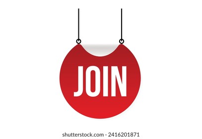 Join banner design. Join icon. Flat style vector illustration.