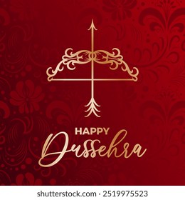 Join in the celebration of Dussehra with this stunning design that showcases traditional motifs and heartfelt greetings. Hindu festival at the end of Navratri illustration. website, poster, postcards