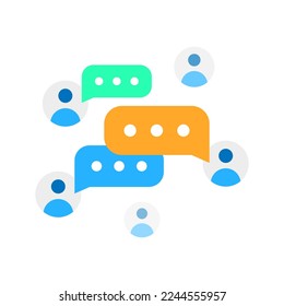 Join community, group chat concept illustration flat design vector eps10. modern graphic element for landing page, empty state ui, infographic, icon