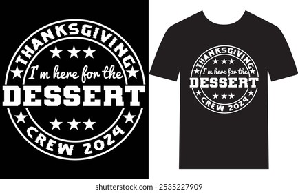 Join the "Dessert Crew" this Thanksgiving with our fun and festive t-shirt! Perfect for dessert lovers, this shirt features a playful design celebrating all the sweet treats of the holiday season. 