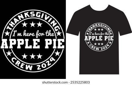 Join the festive fun with our "I'm Here for the Apple Pie Crew 2024" t-shirt! Perfect for Thanksgiving gatherings, this design celebrates the love for delicious apple pie. Made from soft, comfortable 