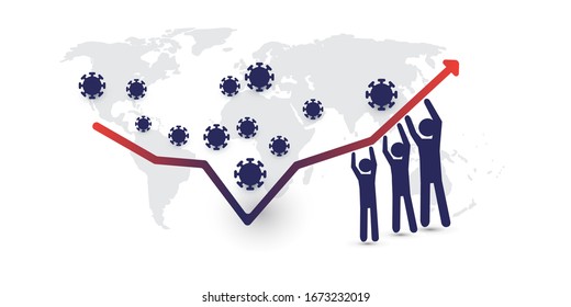 Join Forces Against the Coronavirus Economic Impact on All Around the World - The Hard Work Ahead to  Restore the Global Economy - Design Concept