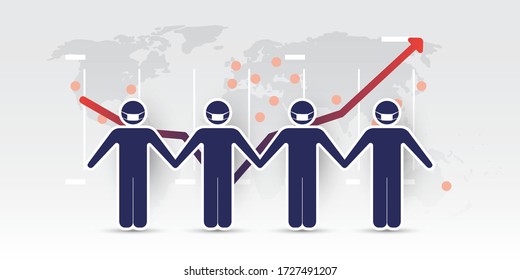 Join Forces Against the Economic Impact of the Coronavirus Pandemic on All Around the World - The Hard Work Ahead to Restore the Global Economy to the Normal State - Design Concept
