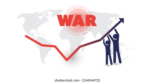 Join Forces Against the Economic Impact of the War in Ukraine on All Around the World - Hard Work Ahead to Restore the Global Economy to the Normal State and Make it Growing Again - Design Concept