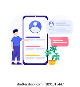 join the forum, select an account, login conceptual design ilustration vector