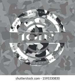Join grey camo emblem. Vector Illustration.
