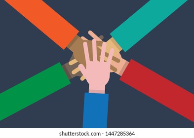 join hand with team of different ethnicity 