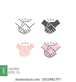 Join hands to fight together, hand in hand, Two hands support each other for teamwork. Handshake in Friendship of cooperation.Collaboration icon. Vector illustration. Design on white background. EPS10