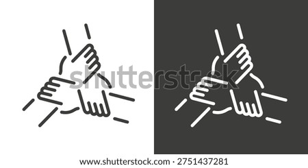 join hands together icon symbol outline style