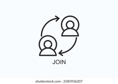 Join Icon Or Logo Isolated Illustration
