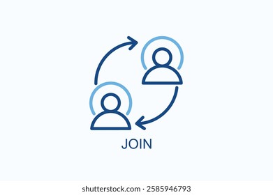 Join Icon Or Logo Isolated Illustration