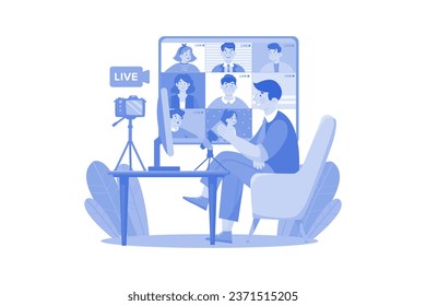 Join Live Video Streaming Illustration concept. A flat illustration isolated on white background