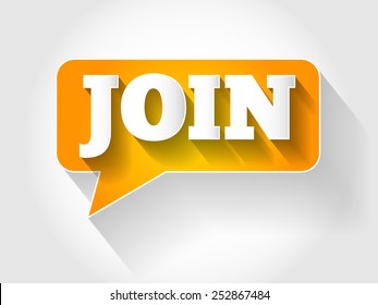 JOIN message bubble, business concept