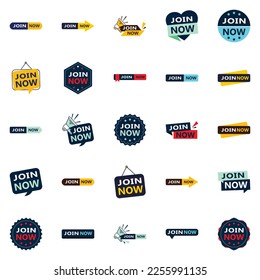 Join Now 25 High quality Typographic Elements to drive membership sign ups