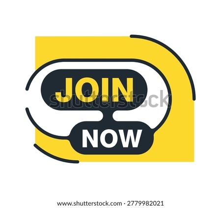Join Now button - decorative call to action element for websites, apps and marketing banners. Suitable for membership signup, registration and promotional campaigns.
