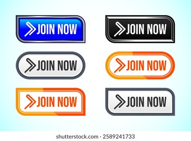 Join now button design illustration, Join now icon suitable for mobile app, and website UI design