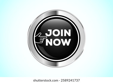 Join now button design illustration, Join now icon suitable for mobile app, and website UI design