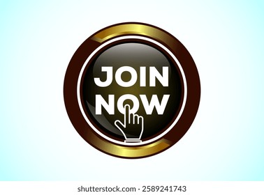 Join now button design illustration, Join now icon suitable for mobile app, and website UI design